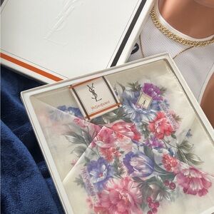 Yves Saint Laurent Multicolor Floral Scarf